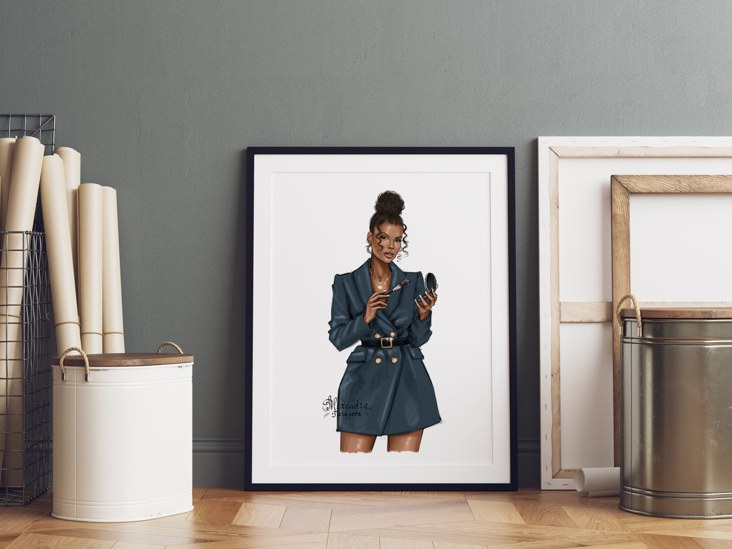 Beauty Girl Digital Illustration Fashion Girl Drawing Black Boss Girl Clipart African American Girl Sketch Trendy Jacket Png Files