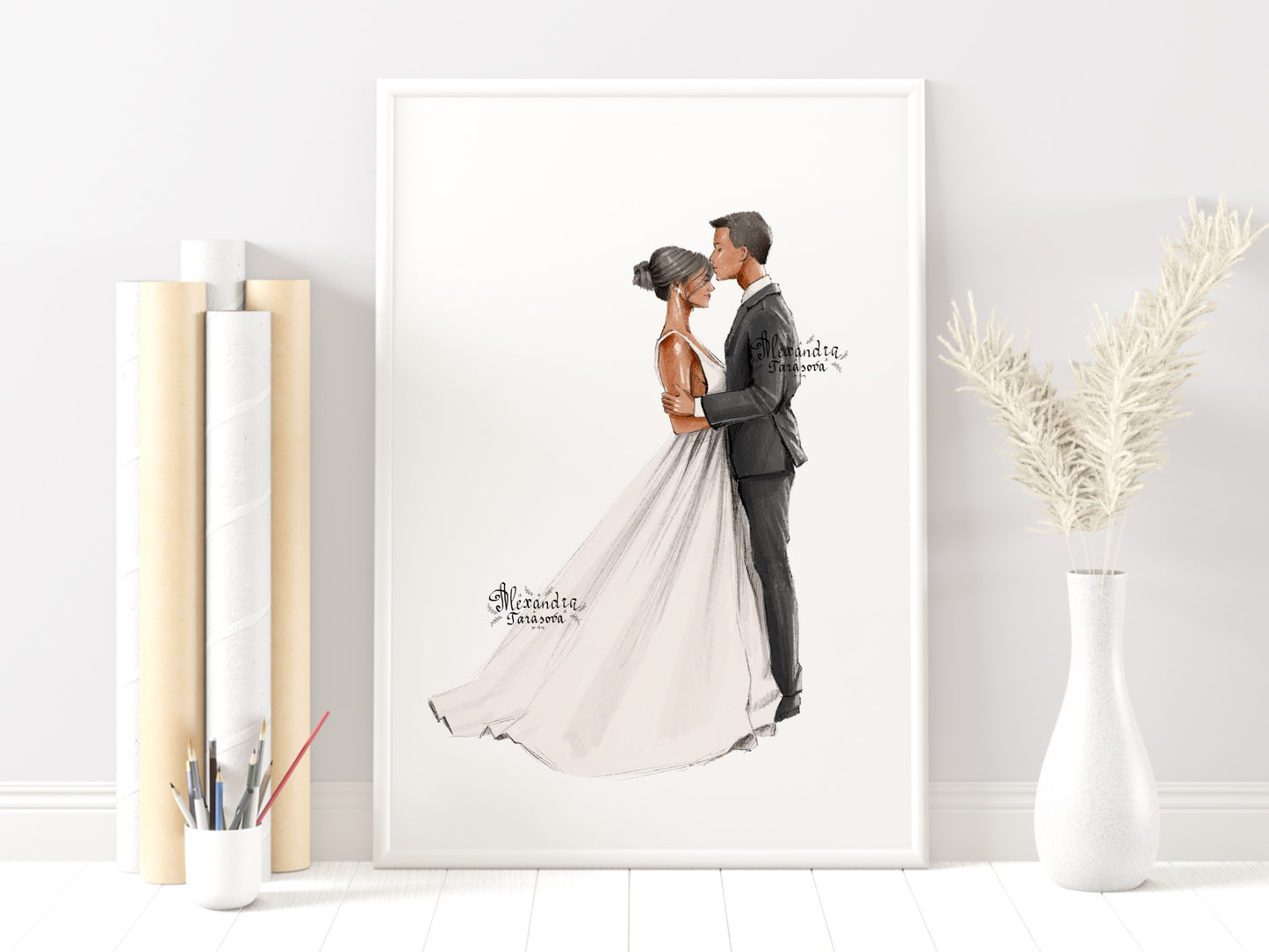 Digital Watercolor Illustration Wedding Painting Drawing Style Sketch Instant Download Printable Art Wedding Invitation Clipart Stickers