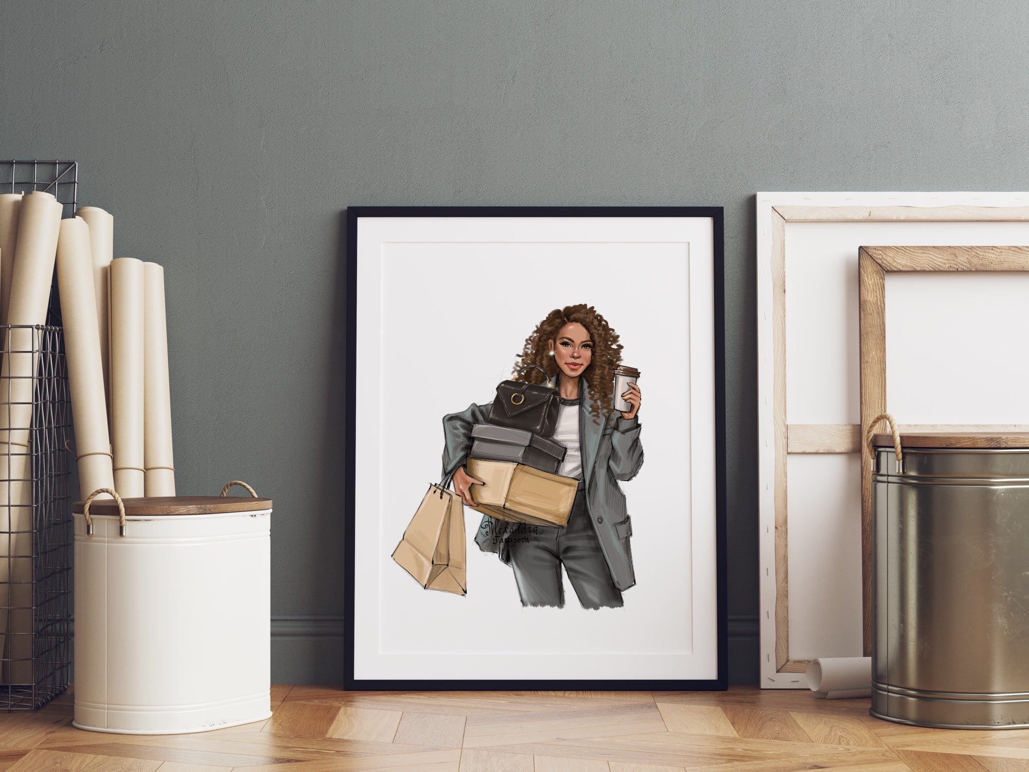 Fashion Girl African American Girl Black Girl Clipart Digital Illustration Watercolor Painting Drawing Sketch Png File