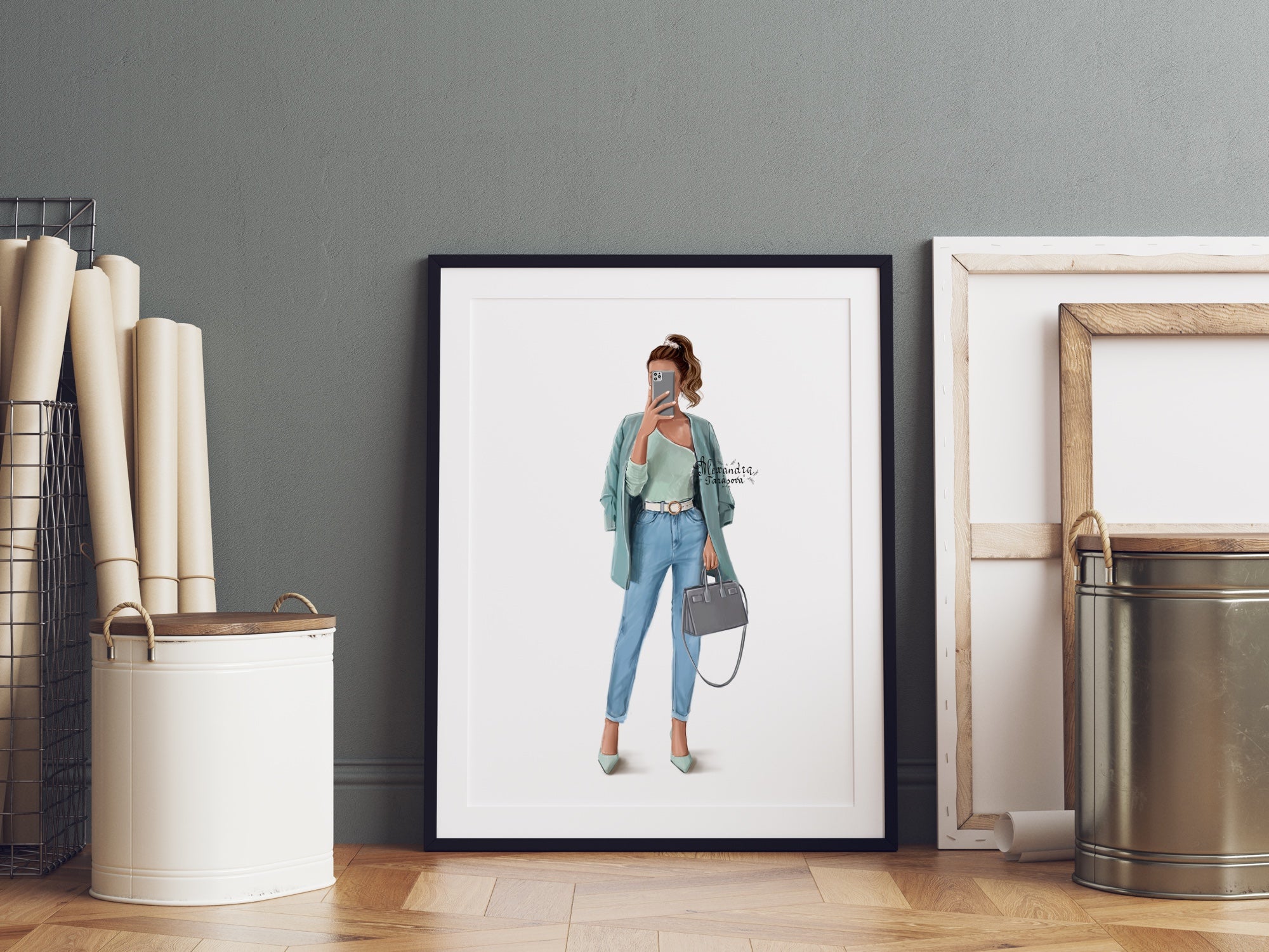 Fashion Girl Digital Illustration Black Boss Girl African American Woman Clipart Printable Art Hand Drawn Illustration Png Files