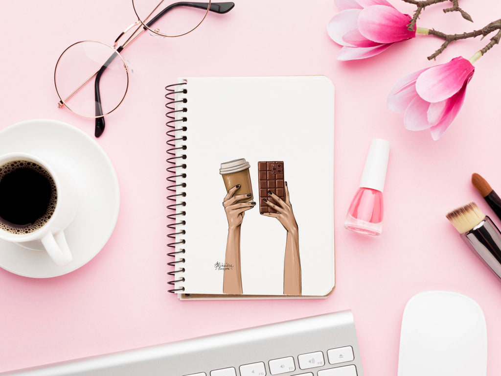 Fashion Illustration Hand Drawn Illustration Phone Chocolate Coffee Cup Planner Stickers Printable Art