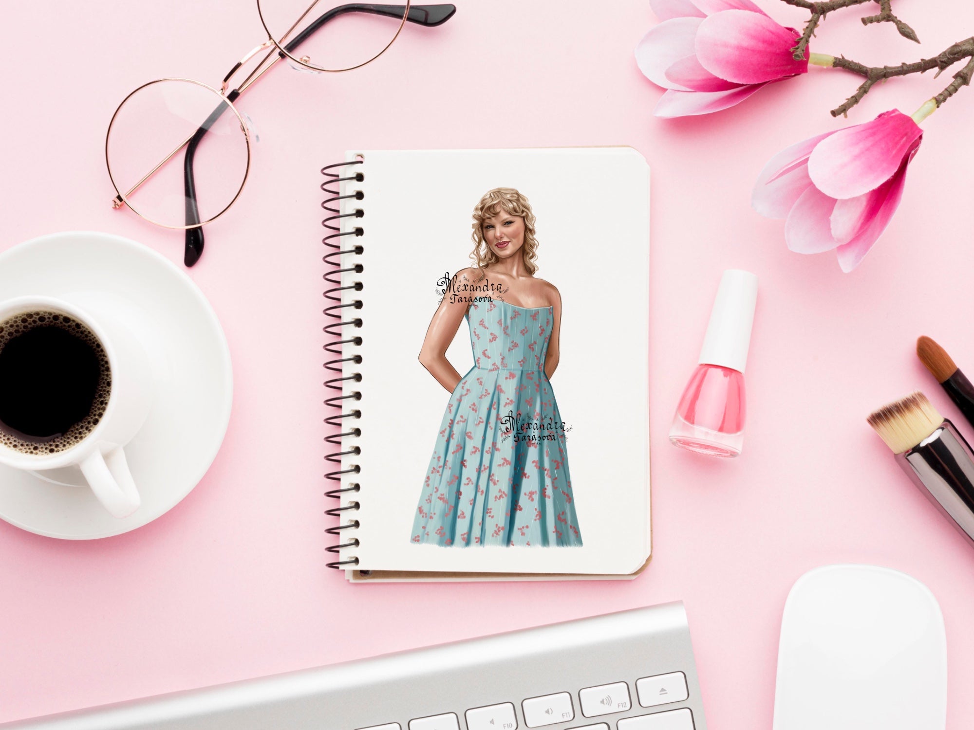 Taylor Swift Illustration Printable Art Clipart Stickers Digital Download Png File