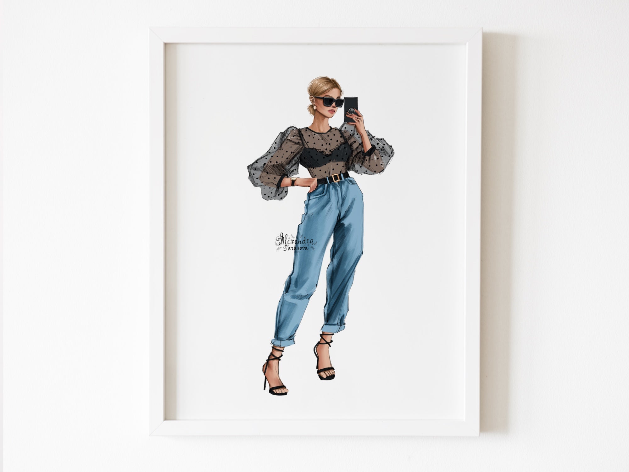 Fashion Illustration Beauty Girl Watercolor Painting Hand Drawn Illustration Printable Art Planner Stickers Instant Download