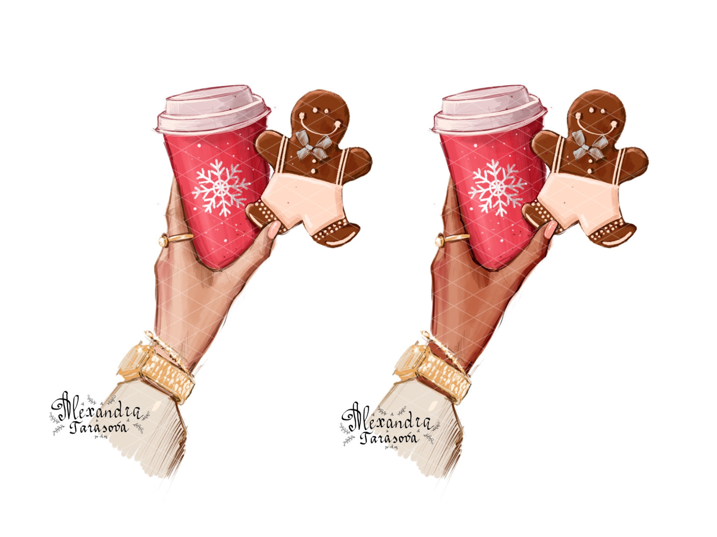 Digital Watercolor Illustration Fashion Illustration Christmas Cookies Winter Coffee Planner Stickers Planner Dashboard Christmas Gift