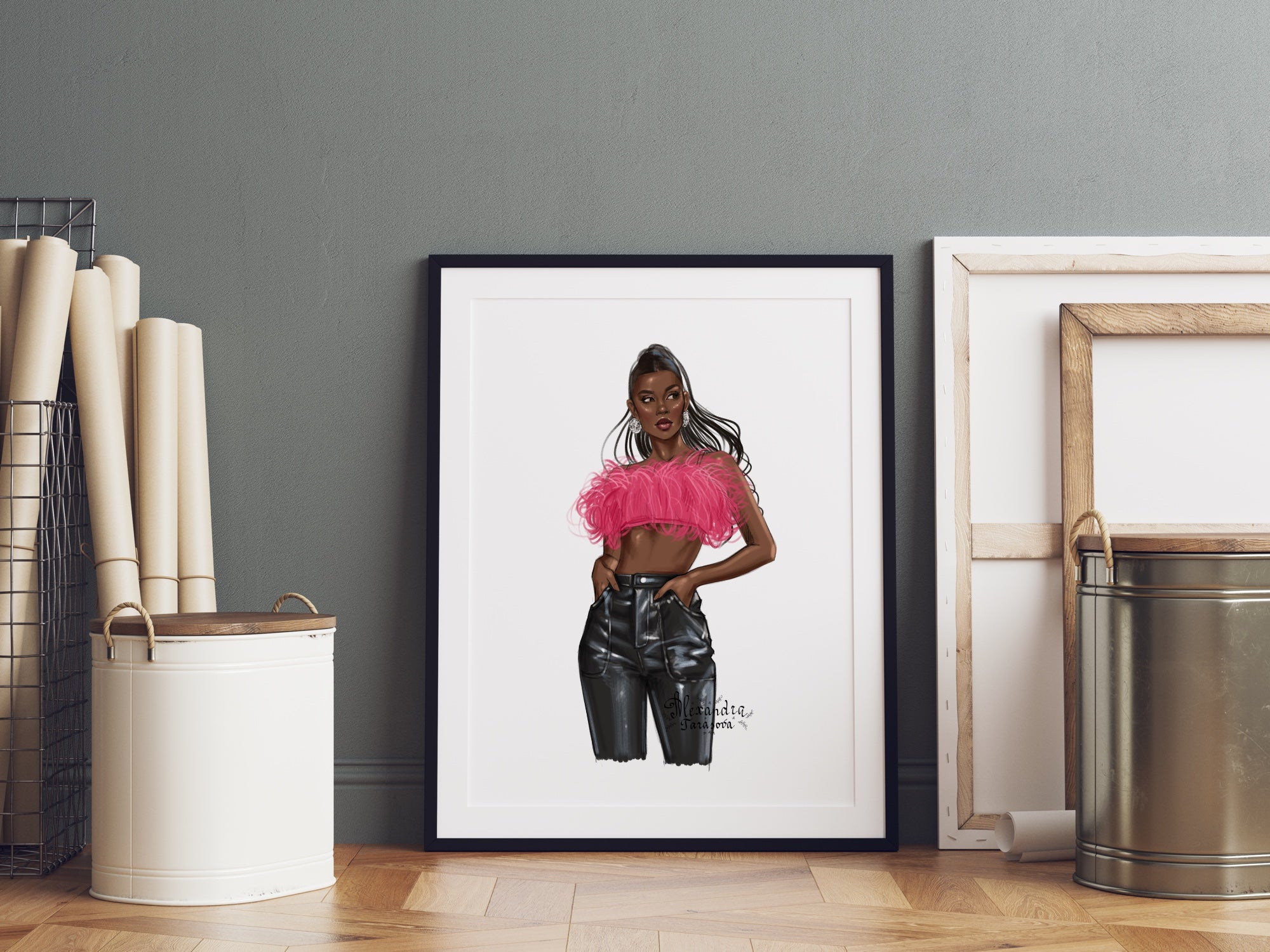 Digital Watercolor Illustration Black Girl Clipart Business African American Girl Illustration Printable Art Trendy Hairstyles