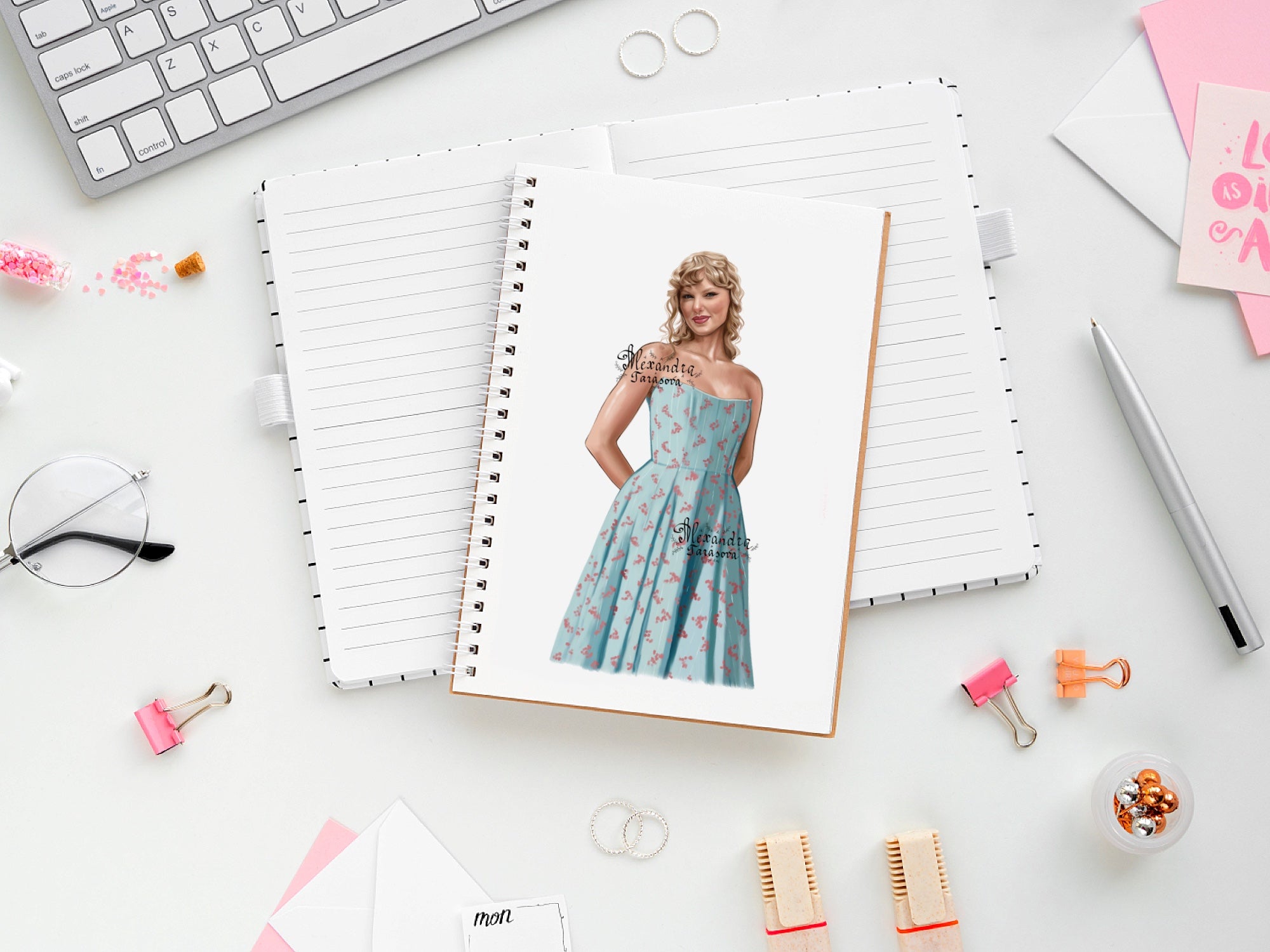 Taylor Swift Illustration Printable Art Clipart Stickers Digital Download Png File