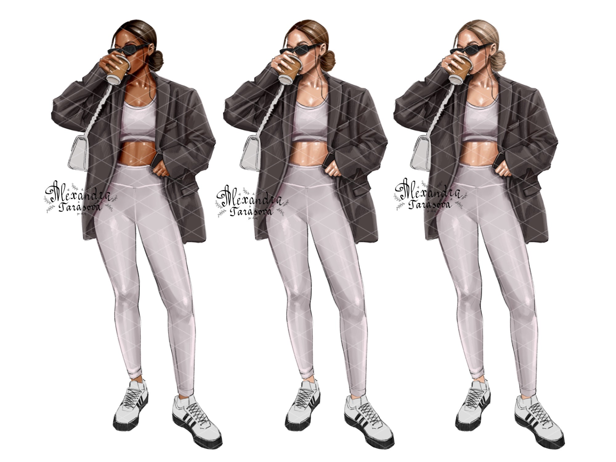 Hand Drawn Illustration Fashion Girl Black Boss Girl Clipart Planner Stickers Planner Dashboard Digital Download African American Girl