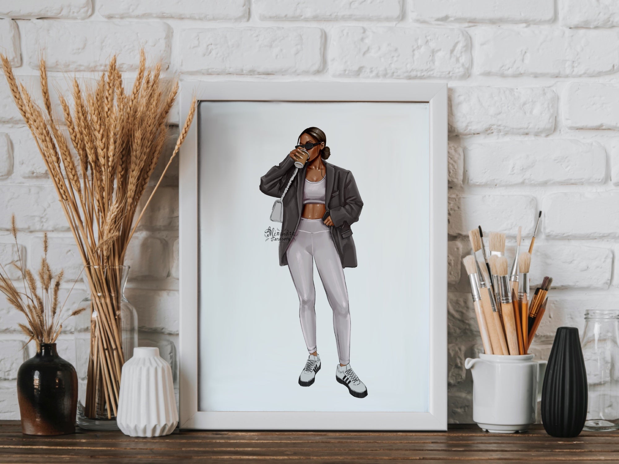 Hand Drawn Illustration Fashion Girl Black Boss Girl Clipart Planner Stickers Planner Dashboard Digital Download African American Girl