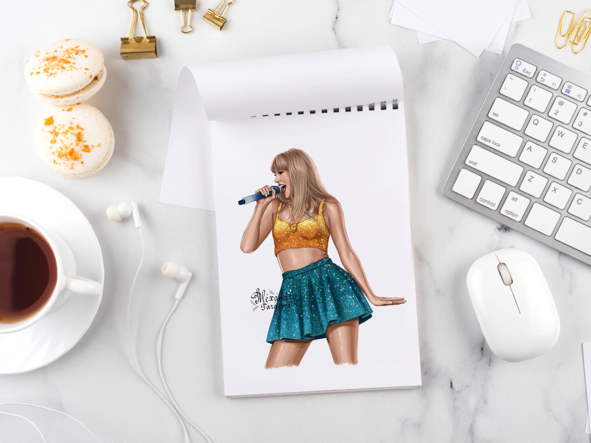 Taylor Swift Illustration Fashion Art Watercolor Painting Hand Drawing Png File Printable Art Clipart Stickers