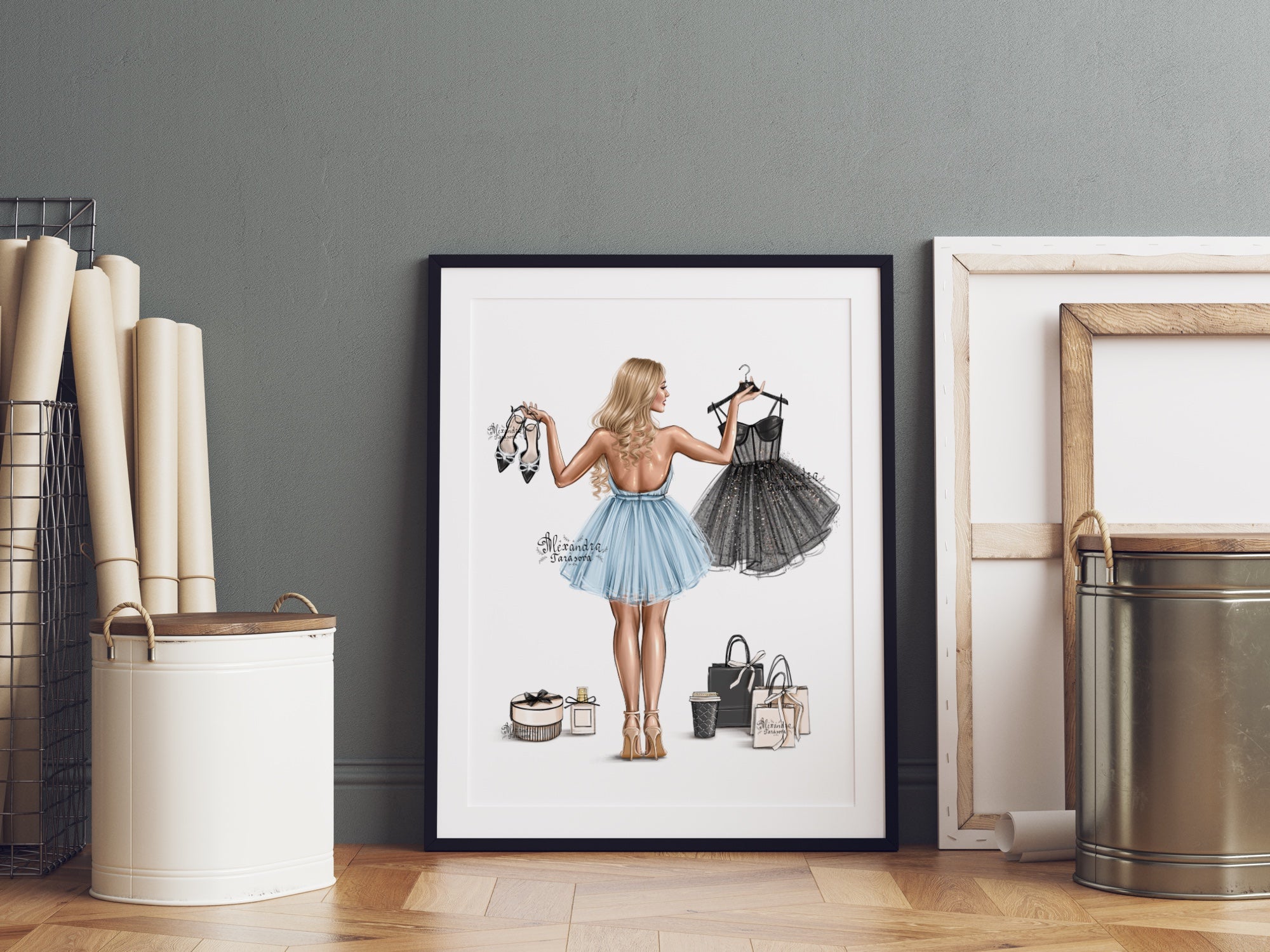 Digital Watercolor Illustration Fashion Girl Black Girl Clipart Printable Art Planner Dashboard Instant Download Drawing Sketch