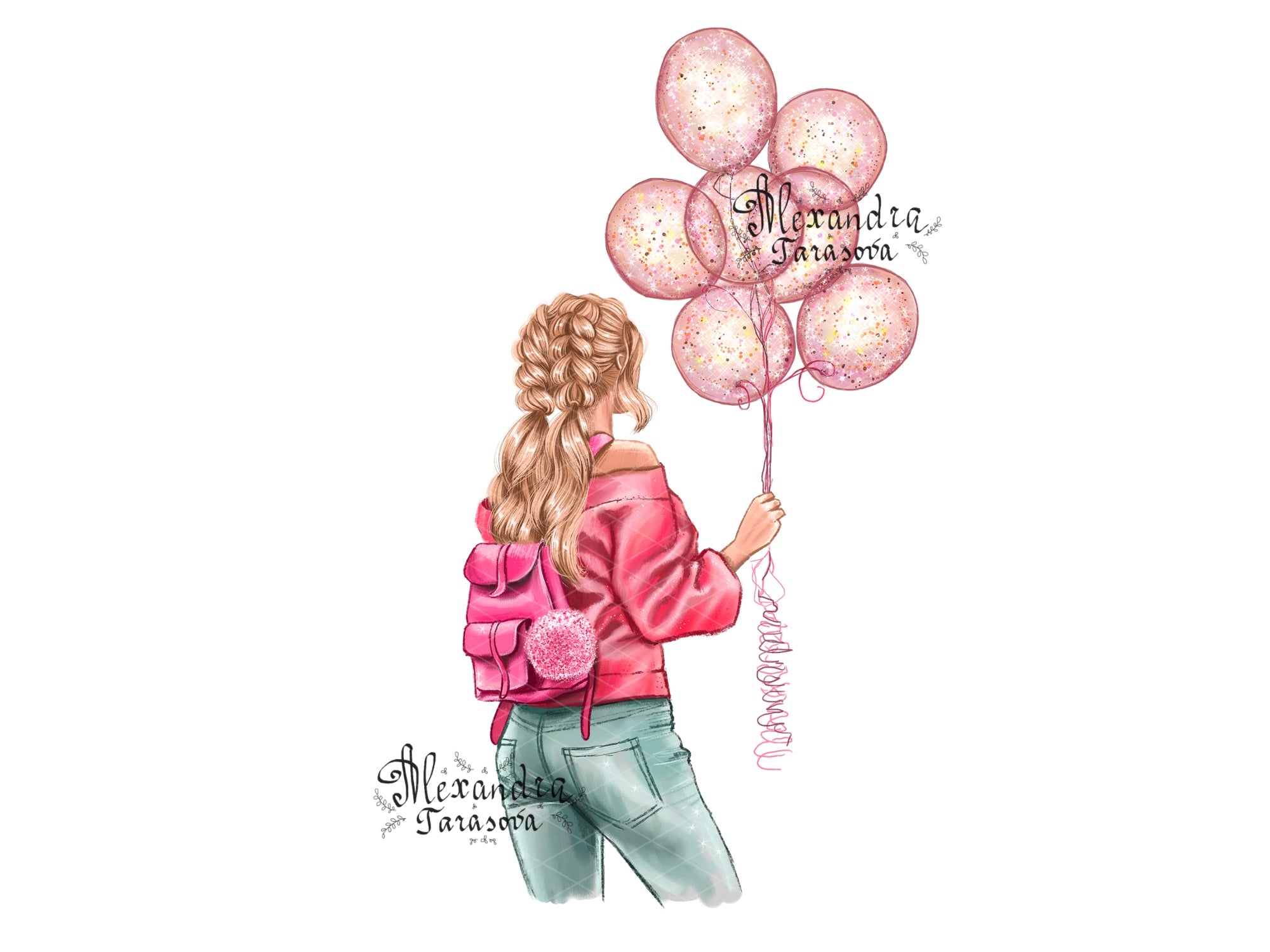 Digital Watercolor Illustration Fashion Girl Digital Download Printable Art Planner Stickers