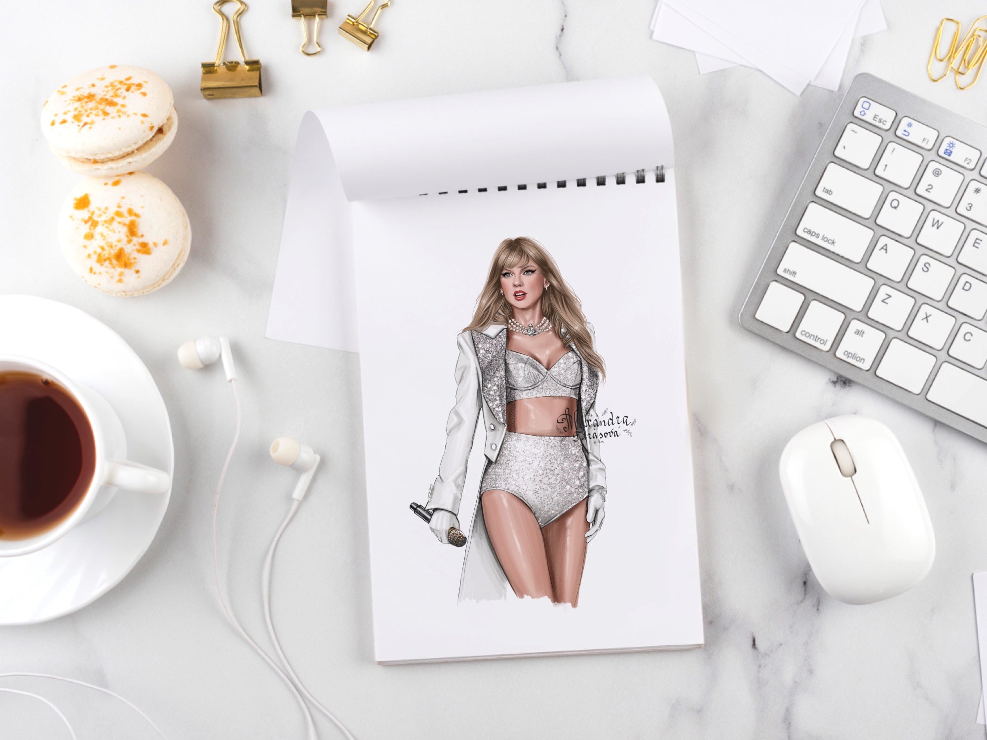 Taylor Swift Illustration Digital Download Printable Art Clipart Stickers Png File
