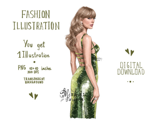 Taylor Swift Illustration Digital Download Printable Art