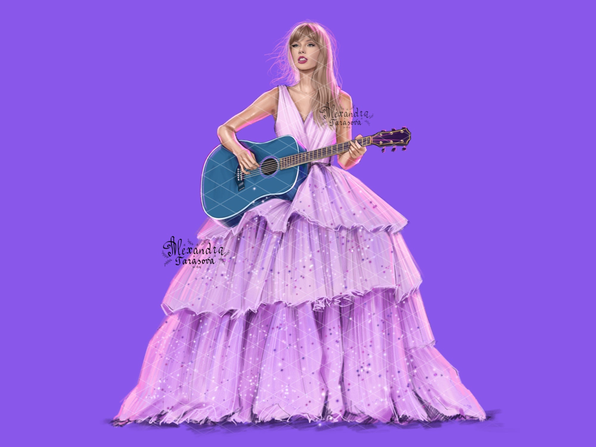 Taylor Swift Illustration Eras Tour Digital Download Png File Hand Drawing
