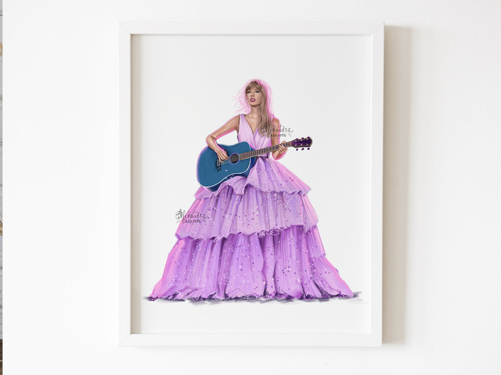 Taylor Swift Illustration Eras Tour Digital Download Png File Hand Drawing