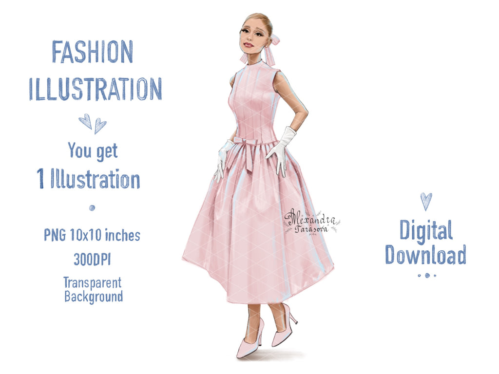 Ariana Grande Illustration Digital Download Png File Printable Art