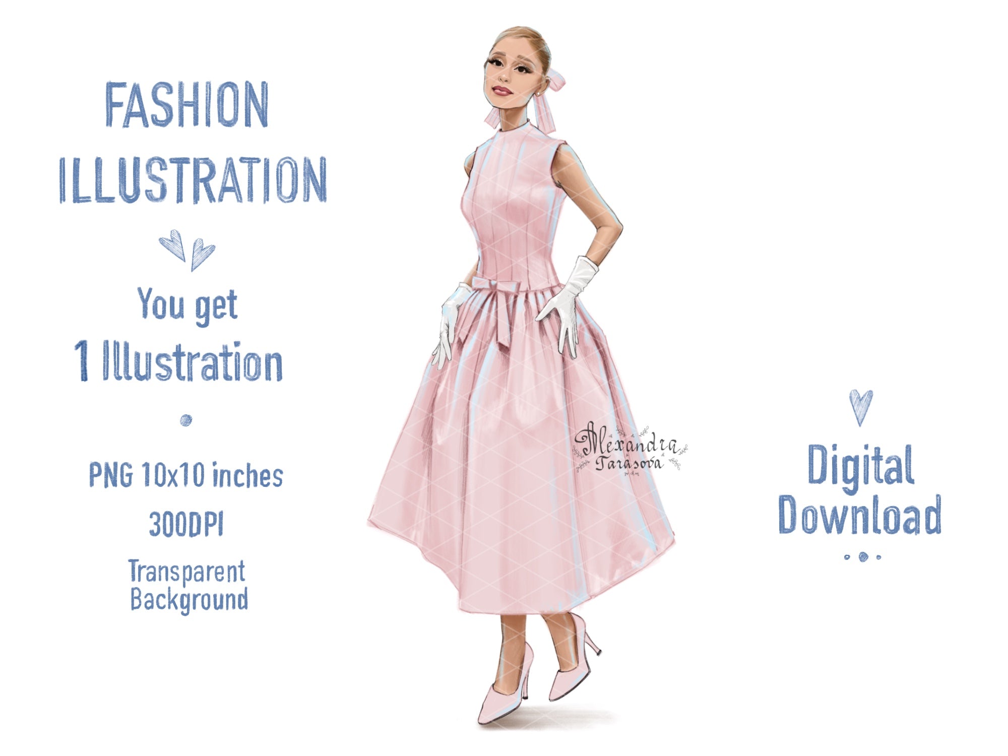 Ariana Grande Illustration Digital Download Png File Printable Art