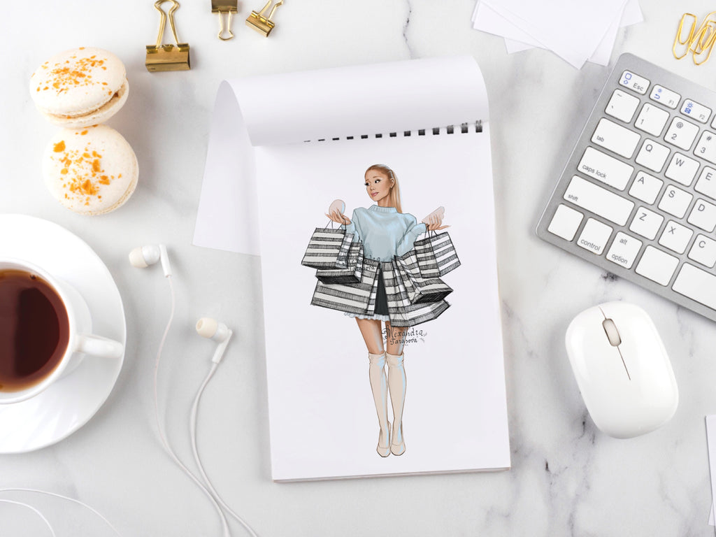 Ariana Grande Illustration Printable Art  Digital Download Png File