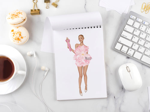 Ariana Grande Illustration Fashion Illustration Printable Art Doll Clipart Digital Download Png File