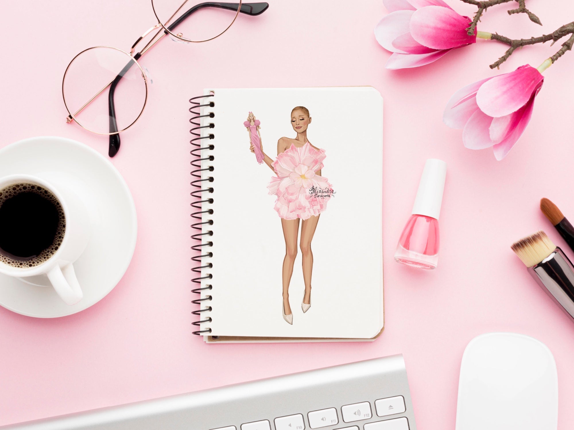 Ariana Grande Illustration Fashion Illustration Printable Art Doll Clipart Digital Download Png File