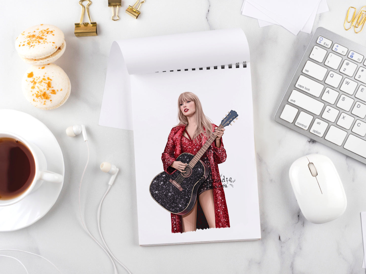 Taylor Swift Illustration Printable Art Clipart Stickers Digital Download Png File