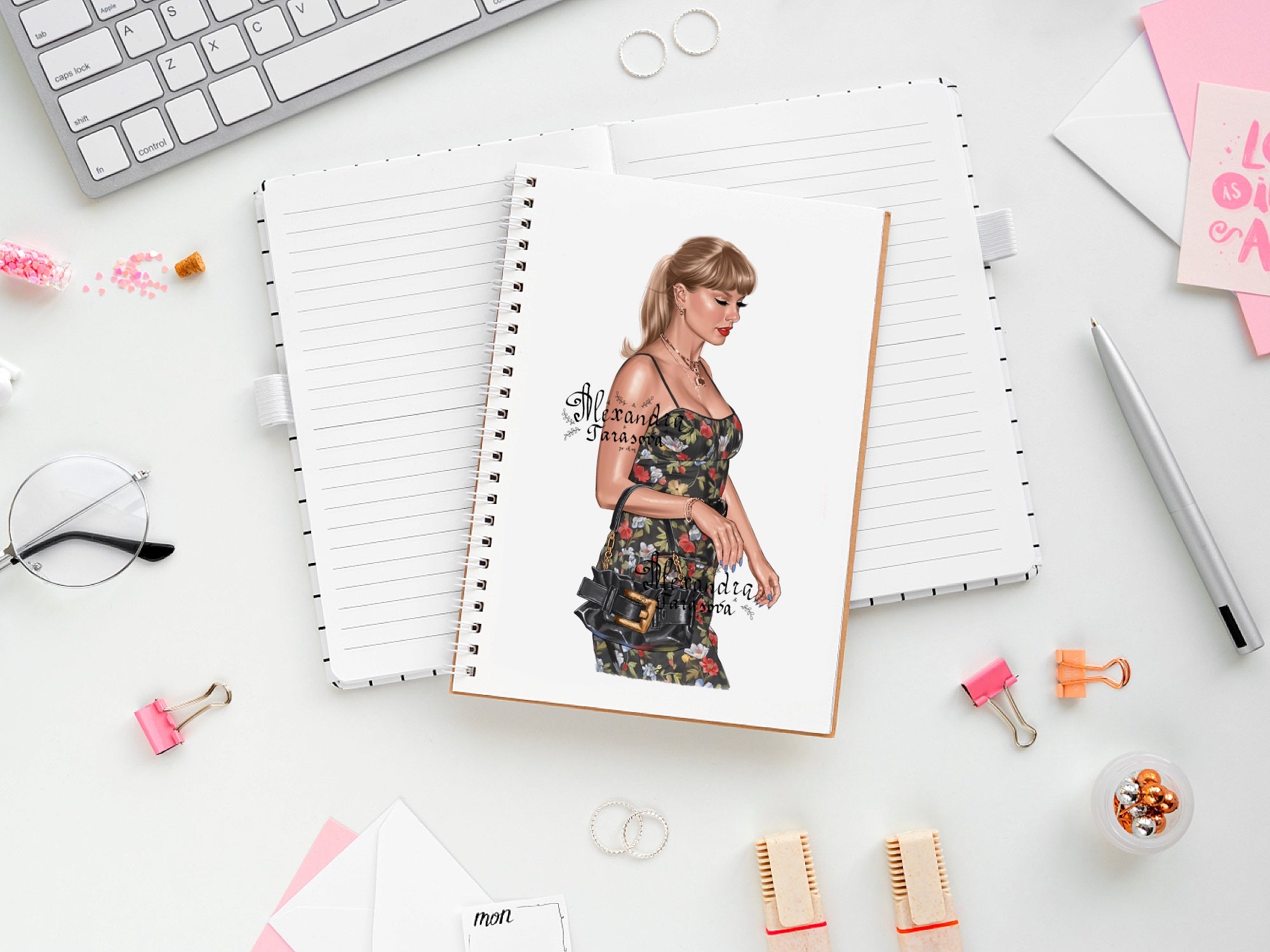 Taylor Swift Illustration Printable Art Clipart Stickers Digital Download Png File