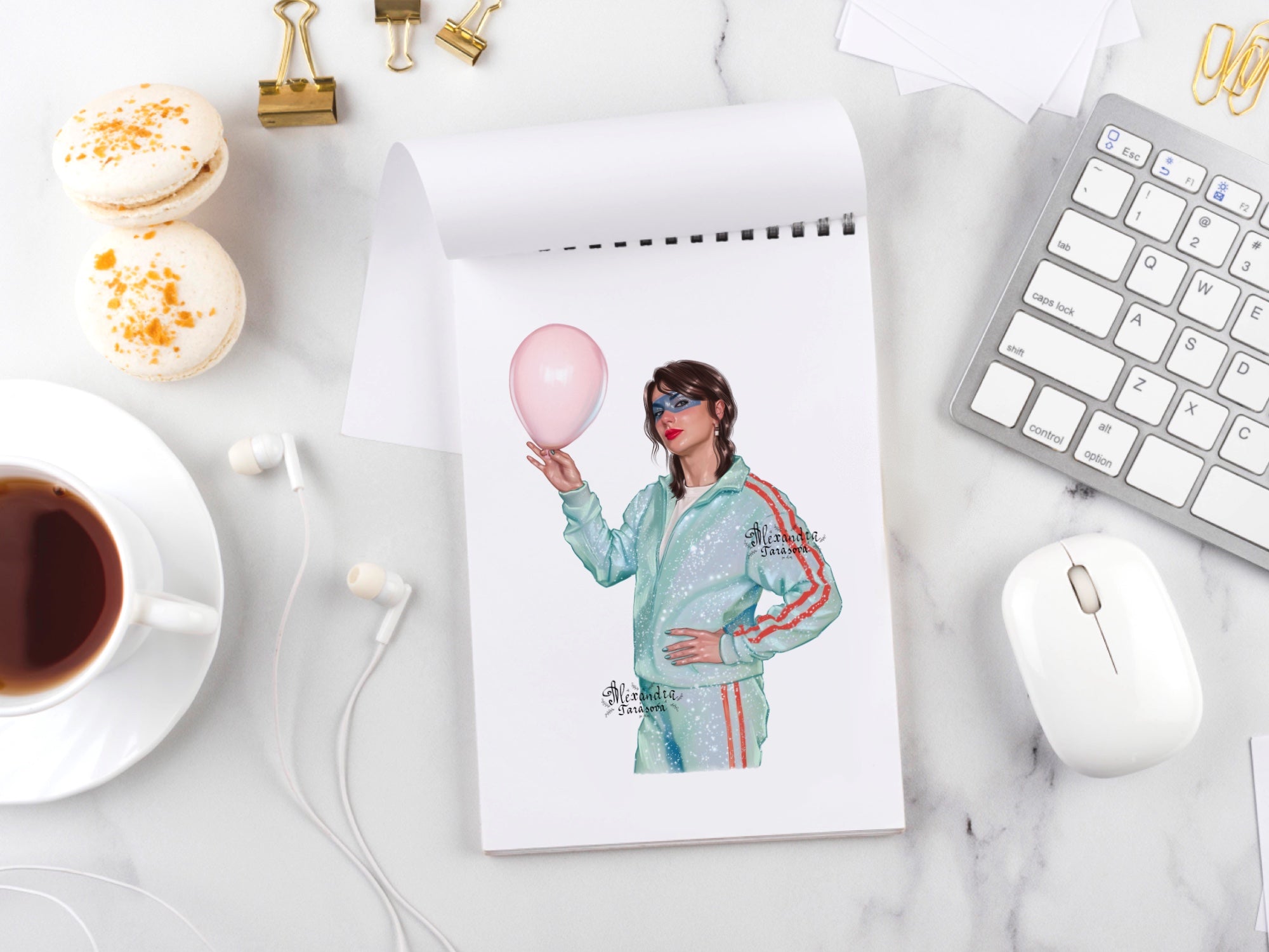 Digital Download  Taylor Swift Inspired Fashion Illustration Printable Wall Art Pop Icon Art Hand Drawn Illustration