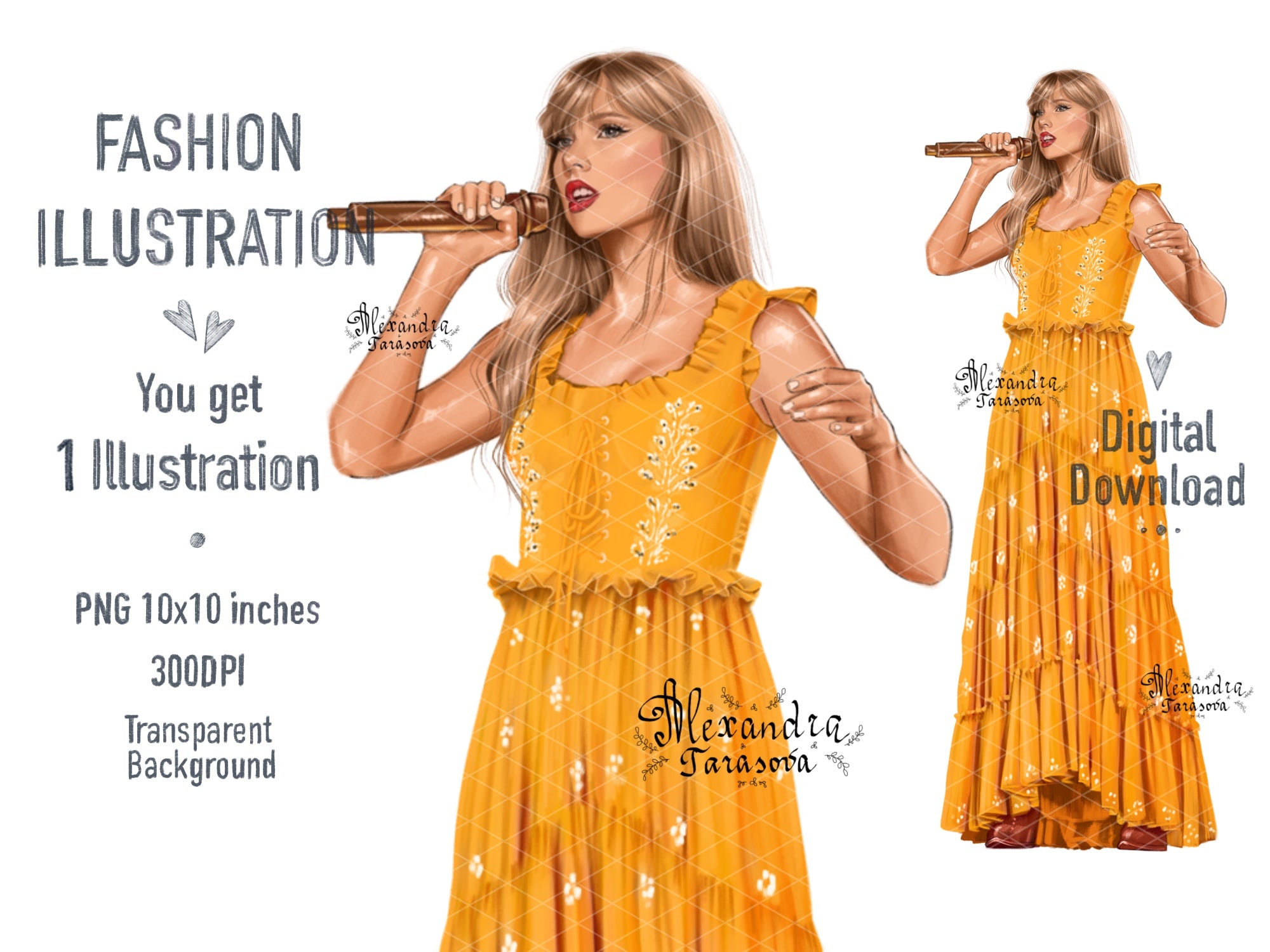 Taylor Swift Eras Tour Illustration Digital Download Printable Art Png File