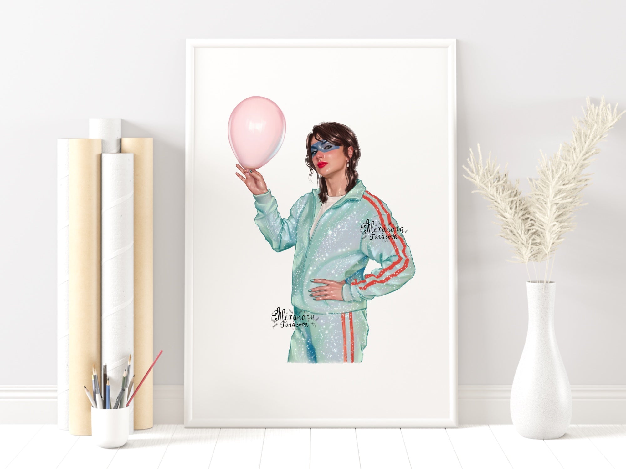 Digital Download  Taylor Swift Inspired Fashion Illustration Printable Wall Art Pop Icon Art Hand Drawn Illustration