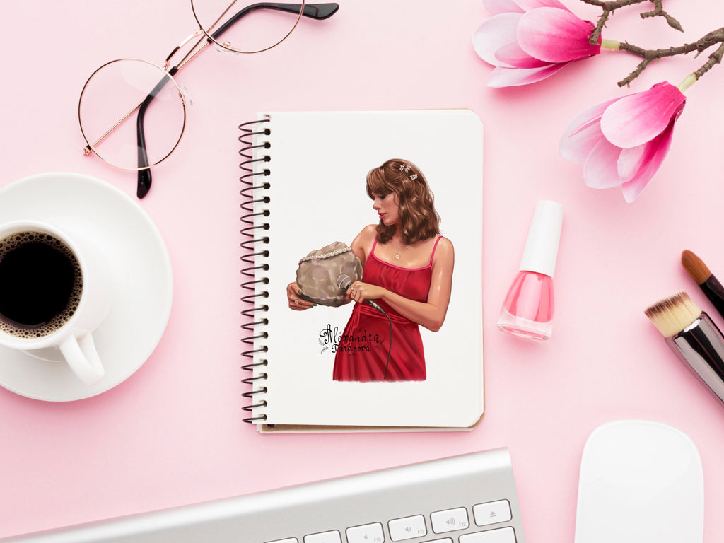 Taylor Swift Inspired Fashion Illustration | Printable Wall Art | Digital Download | Pop Icon Art | Hand Drawn Illustration