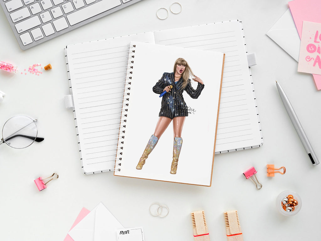 Taylor Swift Fashion Illustration | Hand-Drawn Pop Icon Art (Digital Download)