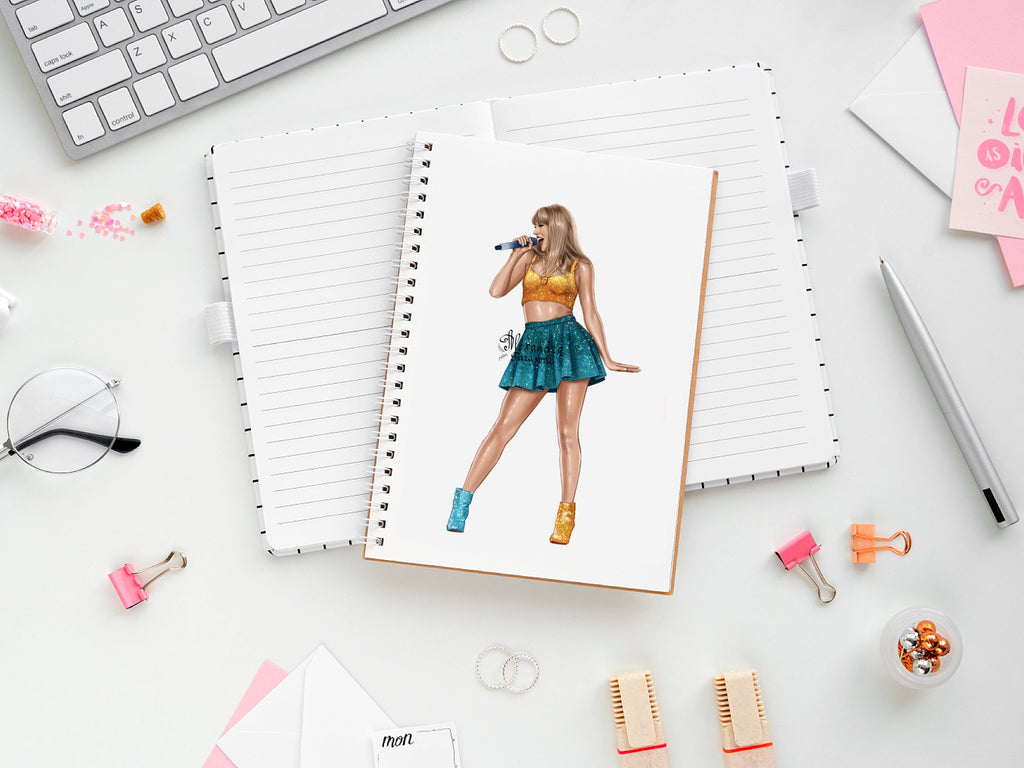 Taylor Swift Fashion Illustration | Hand-Drawn Pop Icon Art (Digital Download)