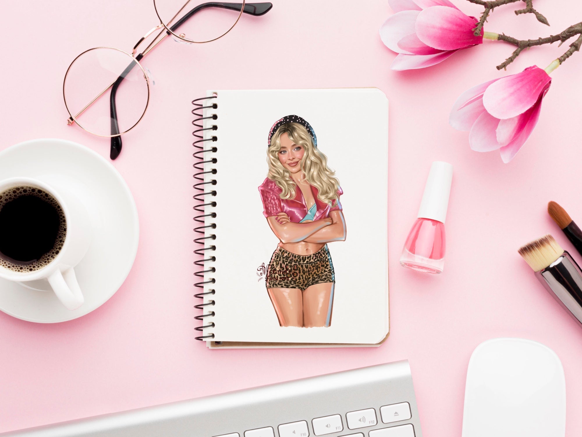 Sabrina Inspired Digital Download Printable Wall Art Pop Icon Art Hand Drawn Illustration