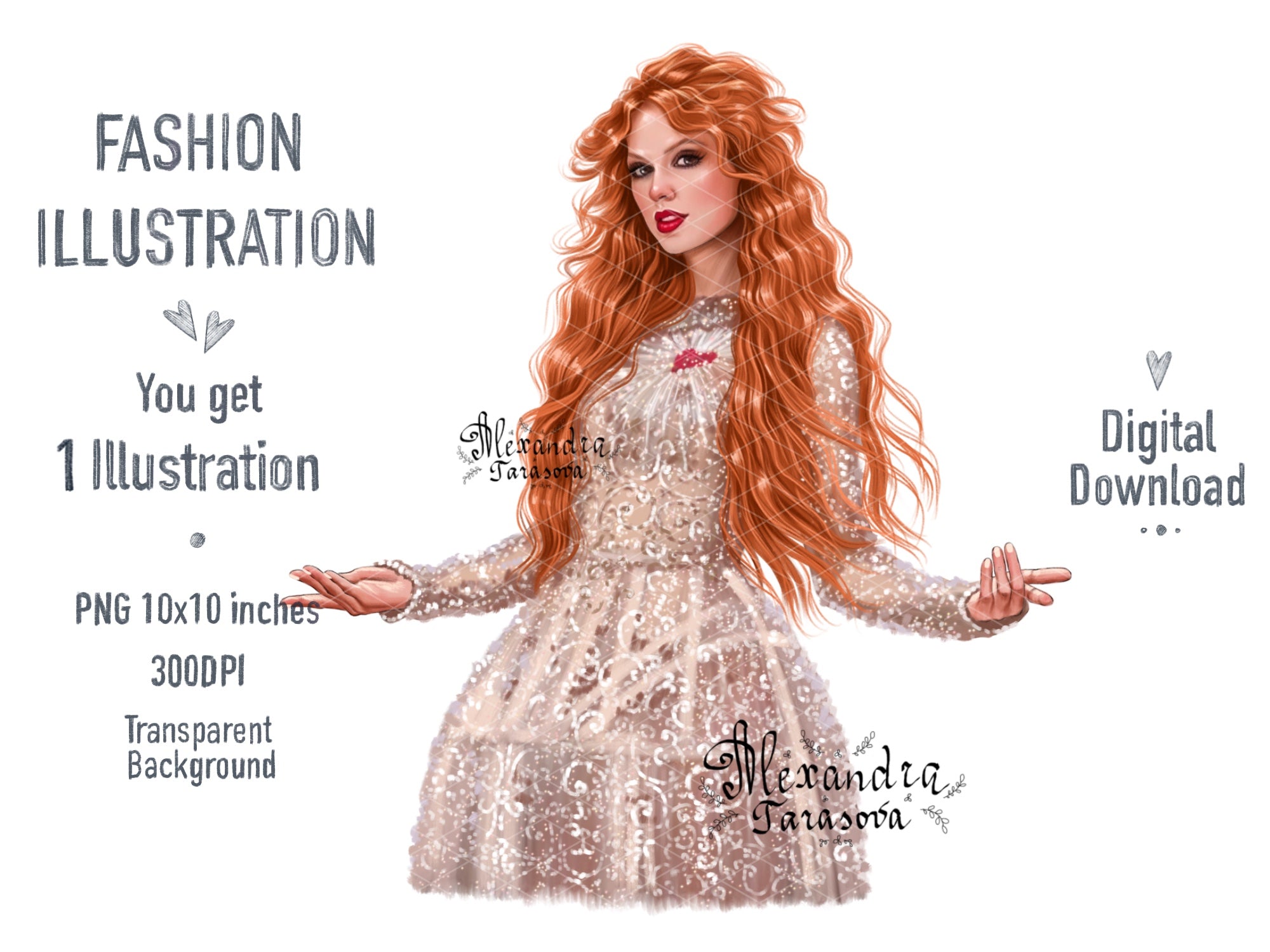 Taylor Swift Illustration The Life Of Showgirl Hand Drawing Png File Printable Art Clipart Stickers