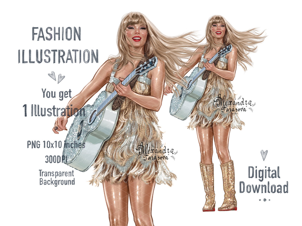 Taylor Swift Eras Tour Illustration