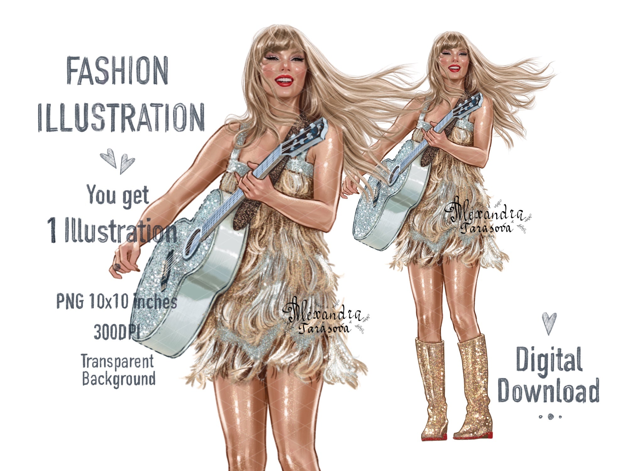 Taylor Swift Eras Tour Illustration