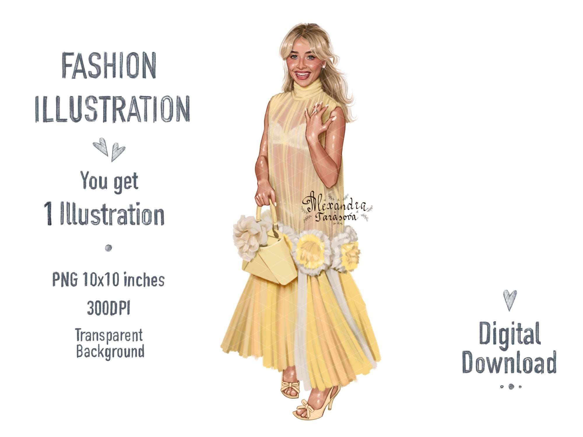 Sabrina Carpenter Dior Illustration Digital Download