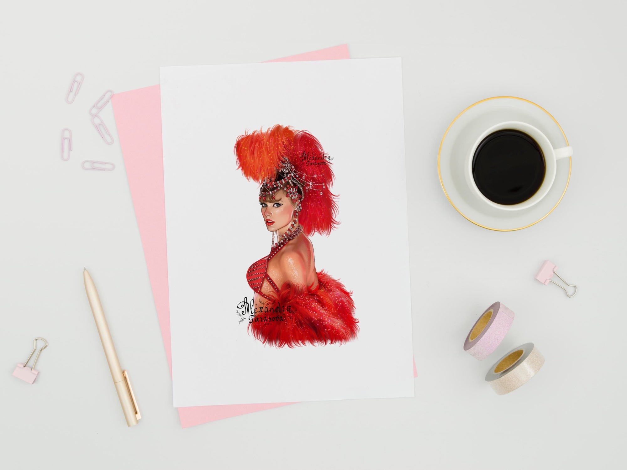 Taylor Swift Illustration Fashion Art Watercolor Painting Hand Drawing Png File Printable Art Clipart Stickers