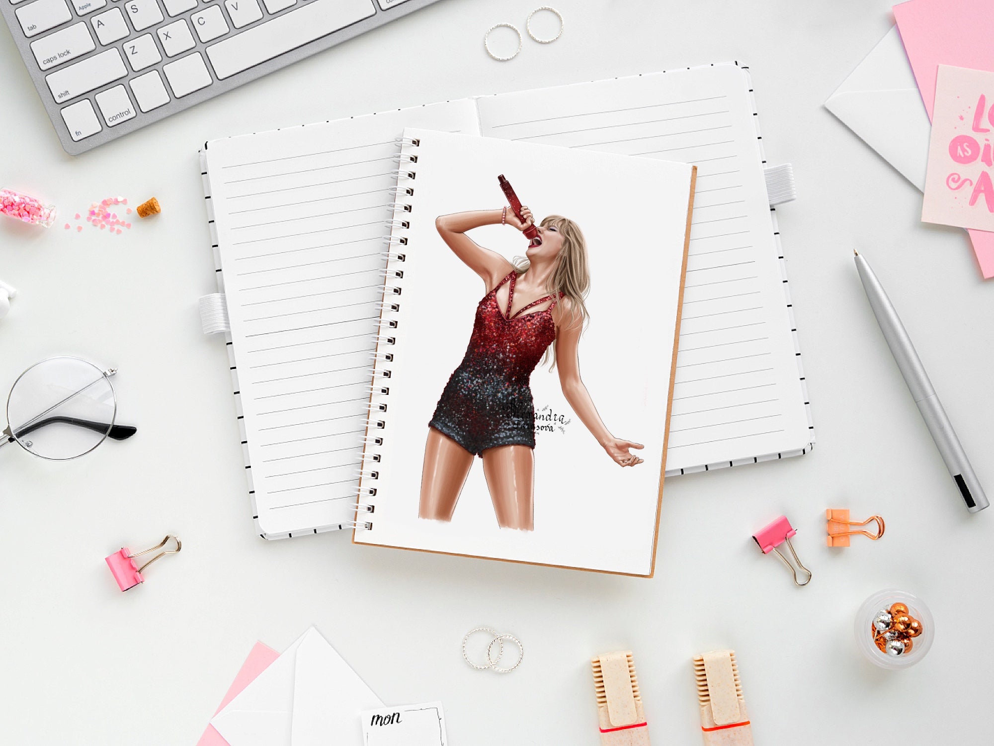 Taylor Swift Illustration Fashion Art Watercolor Painting Hand Drawing Png File Printable Art Clipart Stickers
