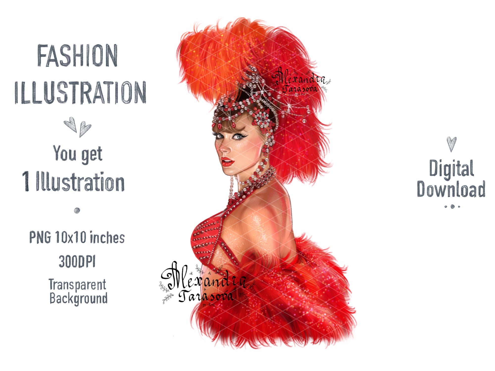 Taylor Swift Illustration Fashion Art Watercolor Painting Hand Drawing Png File Printable Art Clipart Stickers