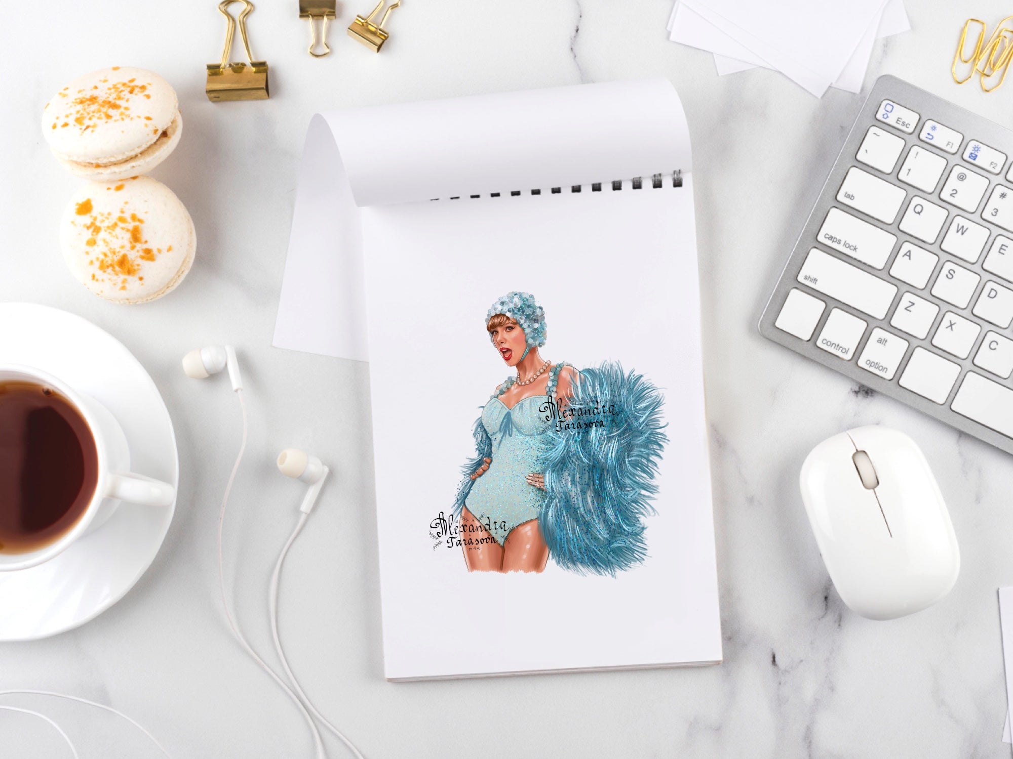 Taylor Swift Illustration Digital Download Printable Art Eras Tour Hand Drawn Illustration