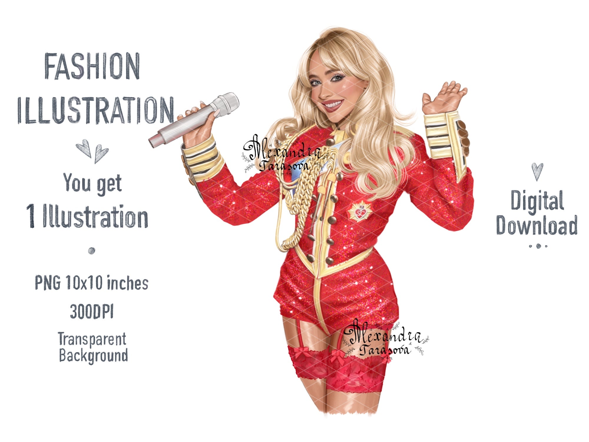 Sabrina Carpenter Inspired Fashion Illustration | Printable Wall Art | Digital Download | Pop Icon Art | Hand Drawn Illustration