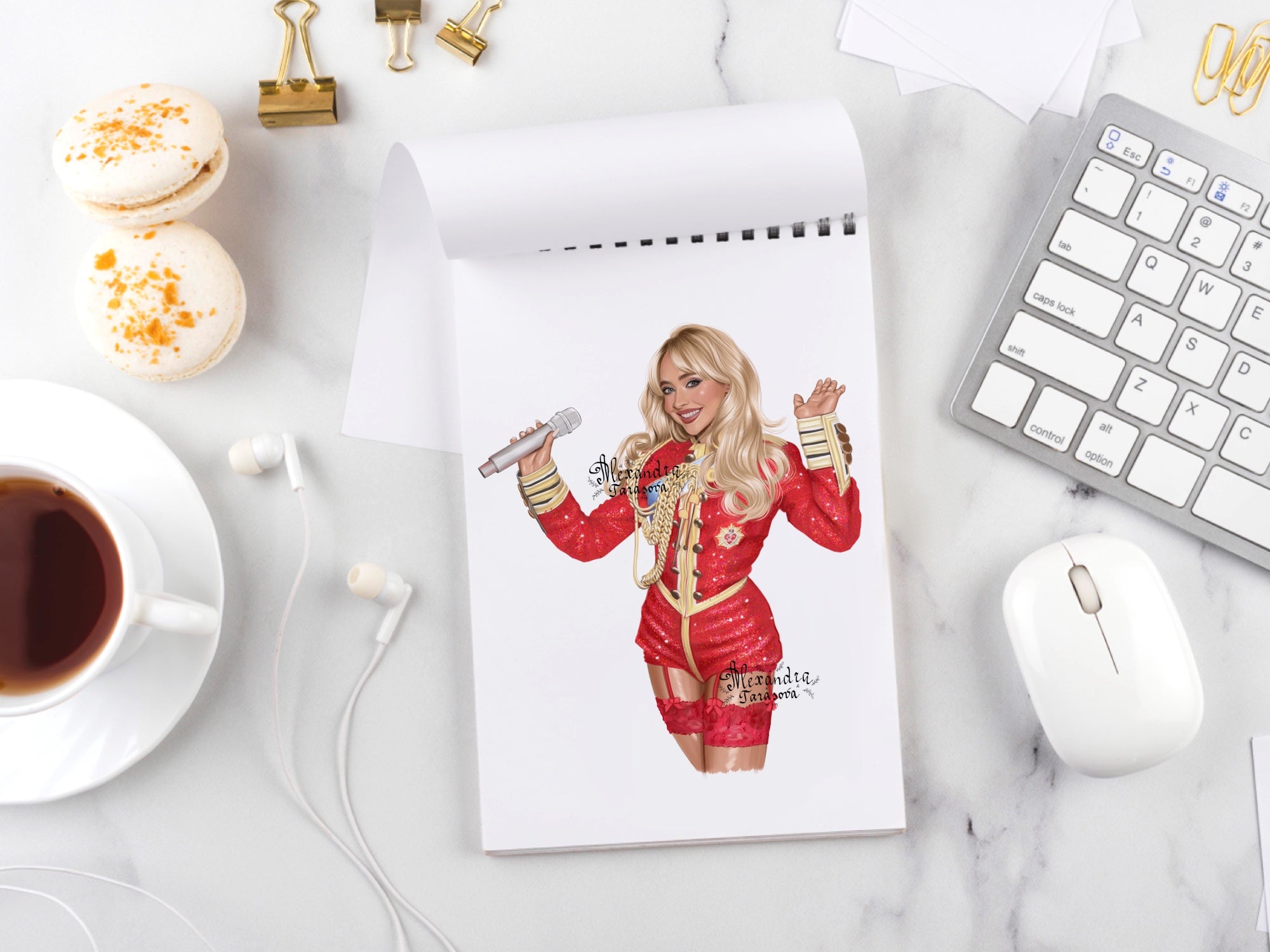 Sabrina Carpenter Inspired Fashion Illustration | Printable Wall Art | Digital Download | Pop Icon Art | Hand Drawn Illustration