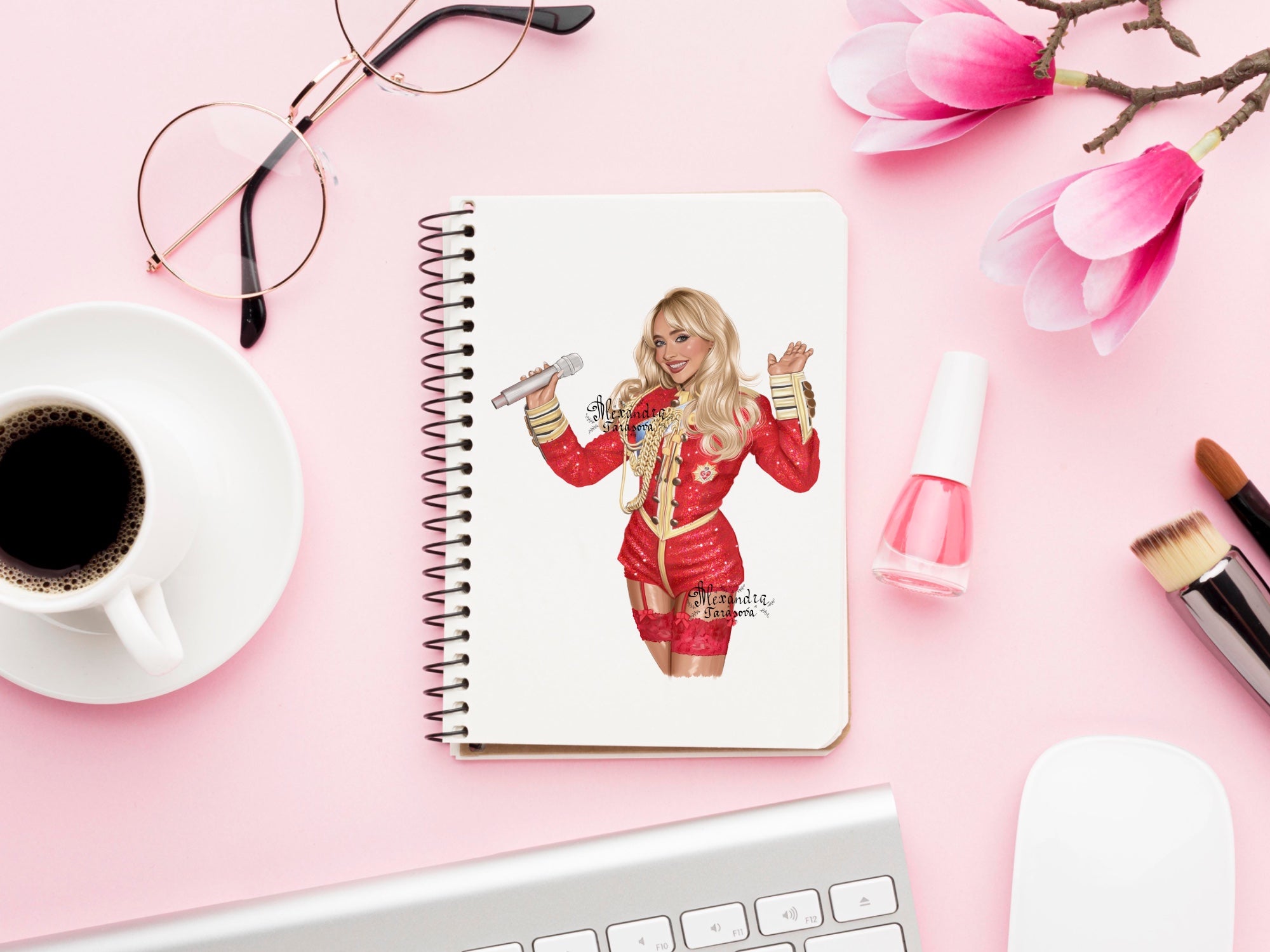 Sabrina Carpenter Inspired Fashion Illustration | Printable Wall Art | Digital Download | Pop Icon Art | Hand Drawn Illustration