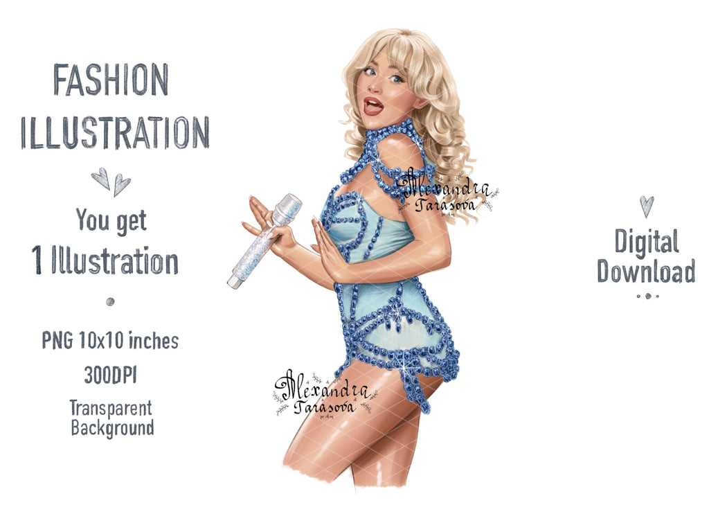 Sabrina Carpenter Inspired Fashion Illustration | Printable Wall Art | Digital Download | Pop Icon Art | Hand Drawn Illustration