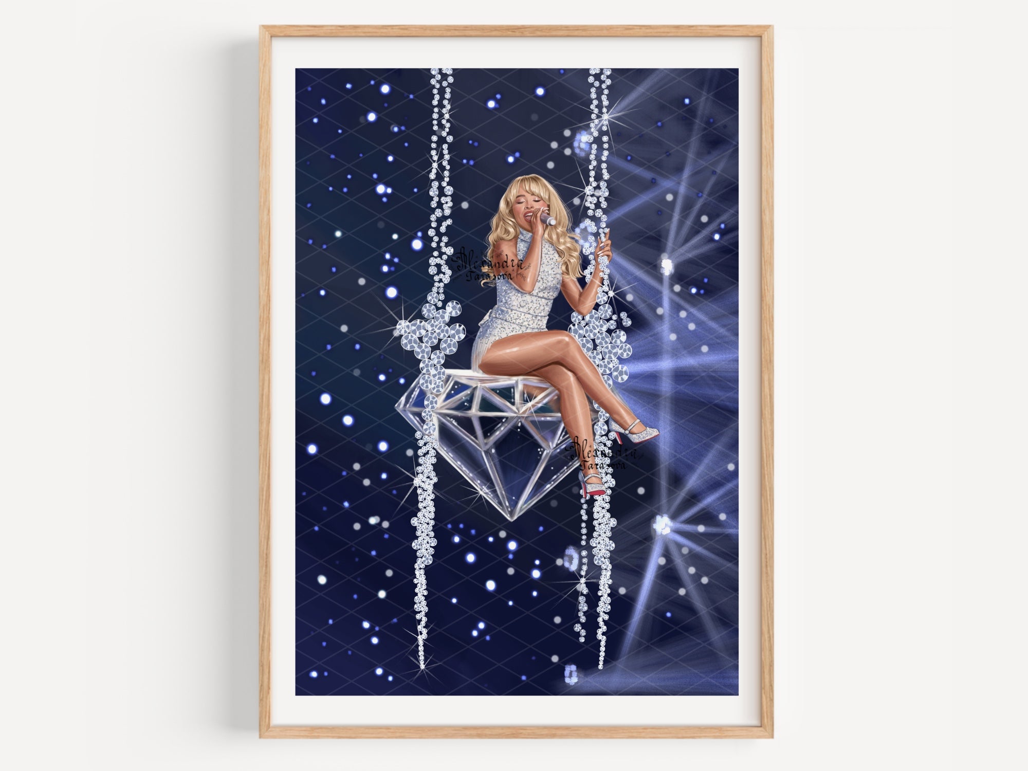 Sabrina Carpenter Inspired Fashion Illustration | Printable Wall Art | Digital Download | Pop Icon Art | Hand Drawn Illustration