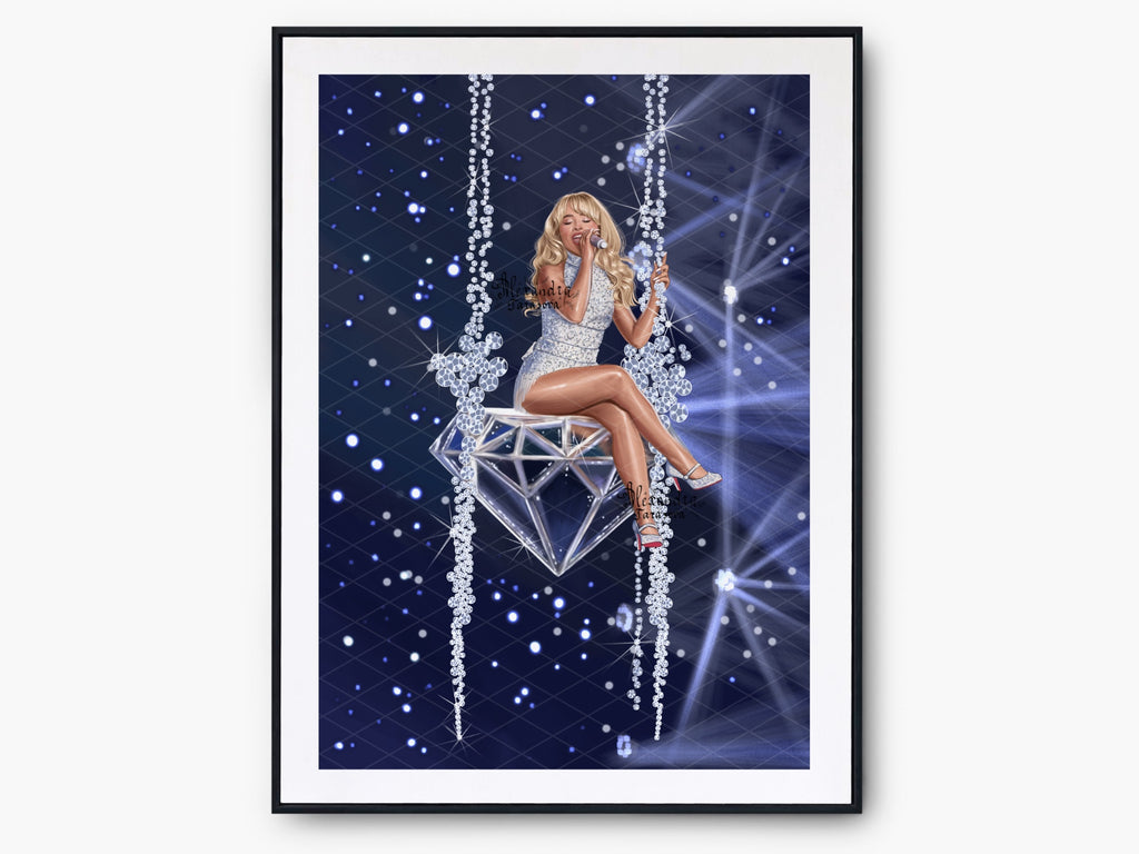 Sabrina Carpenter Inspired Fashion Illustration | Printable Wall Art | Digital Download | Pop Icon Art | Hand Drawn Illustration