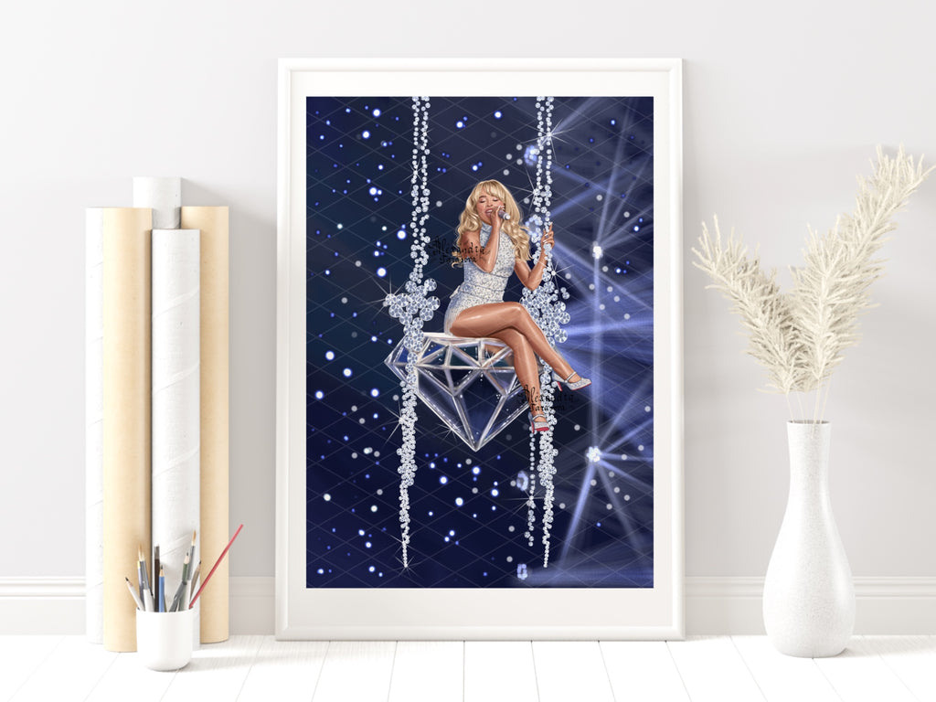 Sabrina Carpenter Inspired Fashion Illustration | Printable Wall Art | Digital Download | Pop Icon Art | Hand Drawn Illustration