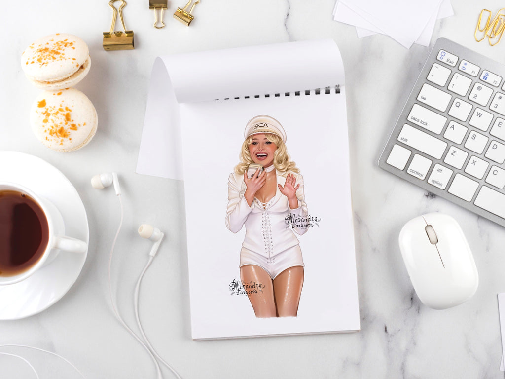 Sabrina Carpenter Inspired Fashion Illustration | Printable Wall Art | Digital Download | Pop Icon Art | Hand Drawn Illustration