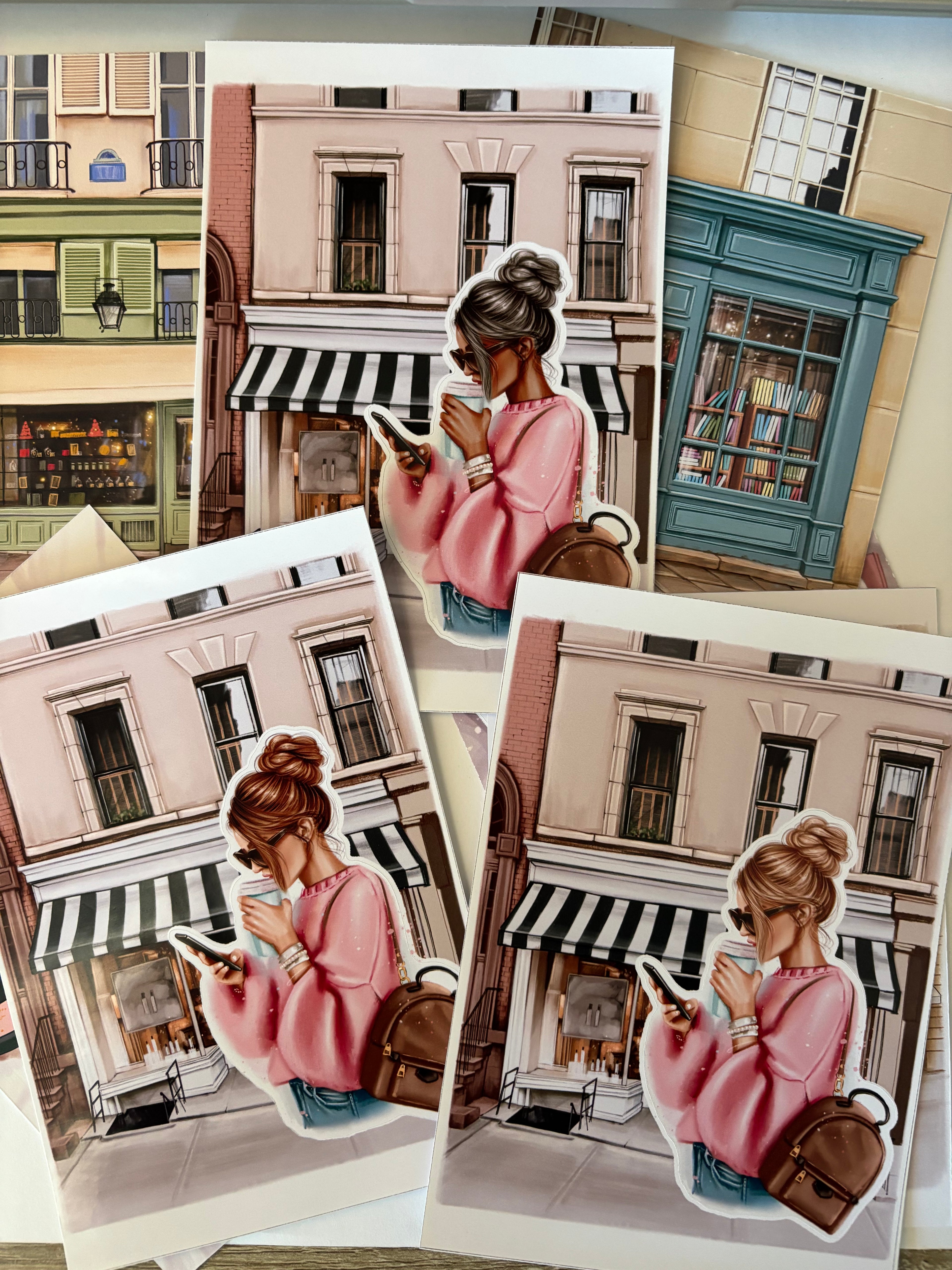Sticker Sheet - Girl with Coffee | stickers for your planner